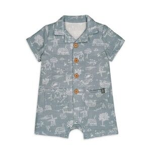 Gauzy Toile Countryside Romper Short Sleeve Collared Shortall 24m